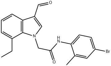 1H-Indole-1-acetamide,N-(4-bromo-2-methylphenyl)-7-ethyl-3-formyl-(9CI),593236-40-9,结构式