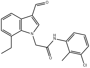 1H-Indole-1-acetamide,N-(3-chloro-2-methylphenyl)-7-ethyl-3-formyl-(9CI),593236-45-4,结构式