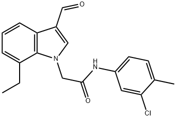 1H-Indole-1-acetamide,N-(3-chloro-4-methylphenyl)-7-ethyl-3-formyl-(9CI),593236-46-5,结构式