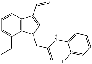1H-Indole-1-acetamide,7-ethyl-N-(2-fluorophenyl)-3-formyl-(9CI) Structure