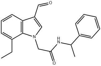 1H-Indole-1-acetamide,7-ethyl-3-formyl-N-(1-phenylethyl)-(9CI),593236-55-6,结构式