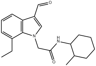 1H-Indole-1-acetamide,7-ethyl-3-formyl-N-(2-methylcyclohexyl)-(9CI),593236-59-0,结构式