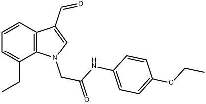 1H-Indole-1-acetamide,N-(4-ethoxyphenyl)-7-ethyl-3-formyl-(9CI),593236-71-6,结构式