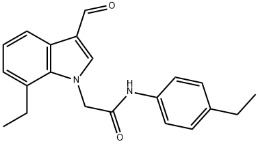 1H-Indole-1-acetamide,7-ethyl-N-(4-ethylphenyl)-3-formyl-(9CI),593236-72-7,结构式