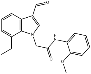 1H-Indole-1-acetamide,7-ethyl-3-formyl-N-(2-methoxyphenyl)-(9CI),593236-74-9,结构式