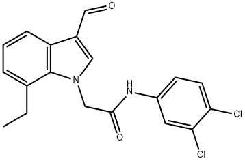 1H-Indole-1-acetamide,N-(3,4-dichlorophenyl)-7-ethyl-3-formyl-(9CI),593236-79-4,结构式