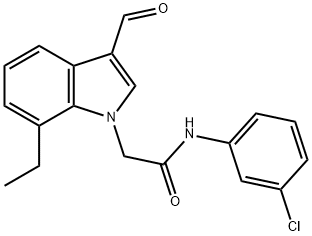 1H-Indole-1-acetamide,N-(3-chlorophenyl)-7-ethyl-3-formyl-(9CI) Structure