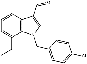 1H-Indole-3-carboxaldehyde,1-[(4-chlorophenyl)methyl]-7-ethyl-(9CI) Structure