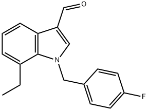 1H-Indole-3-carboxaldehyde,7-ethyl-1-[(4-fluorophenyl)methyl]-(9CI),593236-95-4,结构式