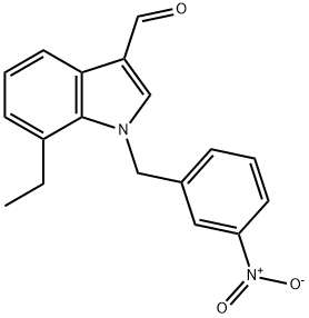 1H-Indole-3-carboxaldehyde,7-ethyl-1-[(3-nitrophenyl)methyl]-(9CI),593237-03-7,结构式
