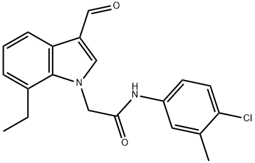 1H-Indole-1-acetamide,N-(4-chloro-3-methylphenyl)-7-ethyl-3-formyl-(9CI) Structure