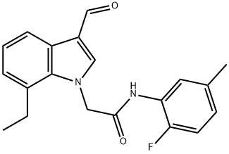 1H-Indole-1-acetamide,7-ethyl-N-(2-fluoro-5-methylphenyl)-3-formyl-(9CI)|