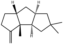 (3aR,3bβ,6aβ,7aα)-デカヒドロ-2,2,3b-トリメチル-4-メチレン-1H-シクロペンタ[a]ペンタレン 化学構造式