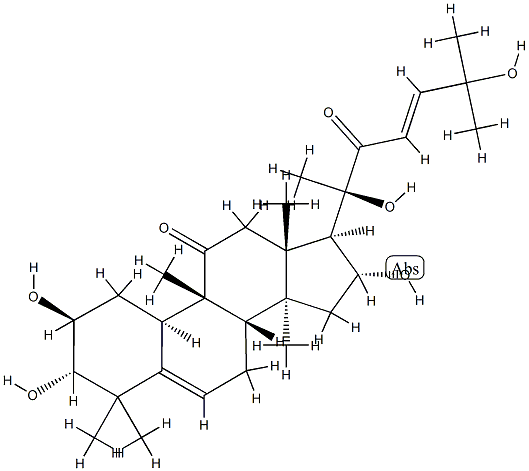 (10α,23E)-2β,3α,16α,20,25-ペンタヒドロキシ-9β-メチル-19-ノルラノスタ-5,23-ジエン-11,22-ジオン 化学構造式