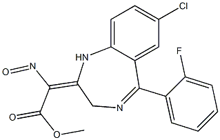 7-Chloro-5-(2-fluorophenyl)-α-(hydroxyiMino)-3H-1,4-benzodiazepine-2-acetic Acid Methyl Ester Structure