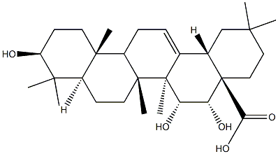 3β,15α,16α-トリヒドロキシオレアナ-12-エン-28-酸 化学構造式
