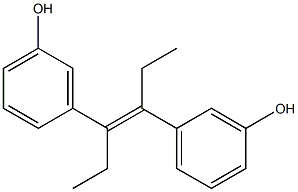 (E)-α,β-ジエチルスチルベン-3,3'-ジオール 化学構造式