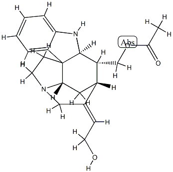 (19E)-19,20-Didehydrocuran-17,18-diol 17-acetate Structure