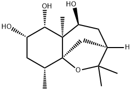 (3R)-3,4,5,5a,6,7,8,9-Octahydro-2,2,5aβ,9β-tetramethyl-2H-3β,9aβ-methano-1-benzoxepine-5α,6β,7β-triol Struktur