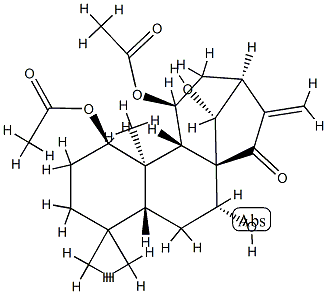 (14R)-1β,11β-Diacetoxy-7α,14-dihydroxykaur-16-en-15-one 结构式