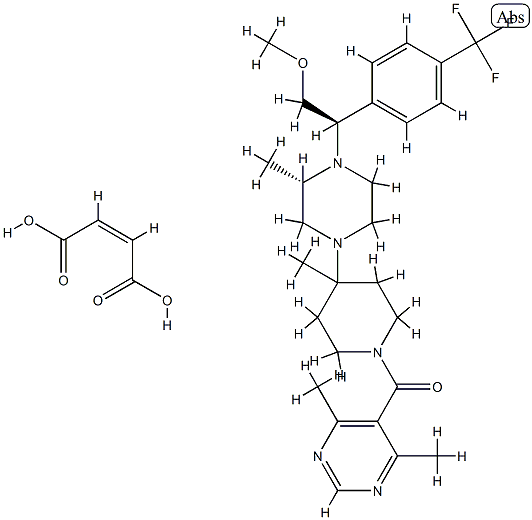 599179-03-0 1-[(4,6-二甲基-5-嘧啶基)羰基]-4-[(3S)-4-[(1R)-2-甲氧基-1-[4-(三氟甲基)苯基]乙基]-3-甲基-1-哌嗪基]-4-甲基哌啶马来酸盐