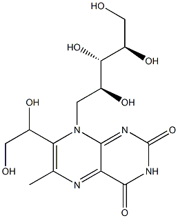 6-methyl-7-(1',2'-dihydroxyethyl)-8-ribityllumazine Struktur