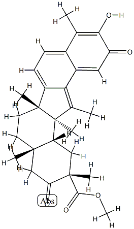 (20S)-3-Hydroxy-11-methyl-2,21-dioxo-C,24,25-trinor-D:C-friedoolean-1(10),3,5,7,9(11)-penten-29-oic acid methyl ester Structure