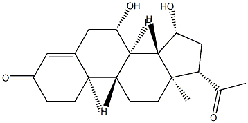 7β,15β-ジヒドロキシプレグナ-4-エン-3,20-ジオン 化学構造式