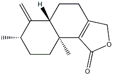 (5aS)-7β,9aβ-Dimethyl-6-methylene-4,5,5aα,6,7,8,9,9a-octahydronaphtho[1,2-c]furan-1(3H)-one 结构式