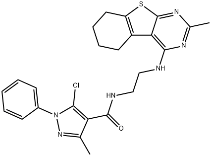 1H-Pyrazole-4-carboxamide,5-chloro-3-methyl-1-phenyl-N-[2-[(5,6,7,8-tetrahydro-2-methyl[1]benzothieno[2,3-d]pyrimidin-4-yl)amino]ethyl]-(9CI)|