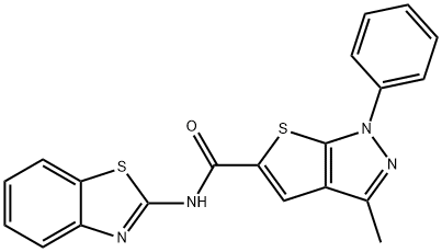 1H-Thieno[2,3-c]pyrazole-5-carboxamide,N-2-benzothiazolyl-3-methyl-1-phenyl-(9CI),603077-99-2,结构式