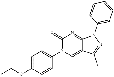 6H-Pyrazolo[3,4-d]pyrimidin-6-one,5-(4-ethoxyphenyl)-1,5-dihydro-3-methyl-1-phenyl-(9CI) Struktur