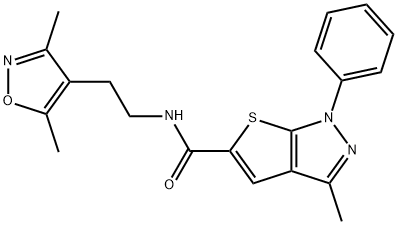 1H-Thieno[2,3-c]pyrazole-5-carboxamide,N-[2-(3,5-dimethyl-4-isoxazolyl)ethyl]-3-methyl-1-phenyl-(9CI) Structure