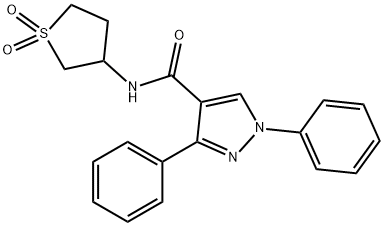 1H-Pyrazole-4-carboxamide,1,3-diphenyl-N-(tetrahydro-1,1-dioxido-3-thienyl)-(9CI) 结构式