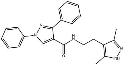 1H-Pyrazole-4-carboxamide,N-[2-(3,5-dimethyl-1H-pyrazol-4-yl)ethyl]-1,3-diphenyl-(9CI) Struktur
