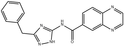 6-Quinoxalinecarboxamide,N-[3-(phenylmethyl)-1H-1,2,4-triazol-5-yl]-(9CI) Struktur