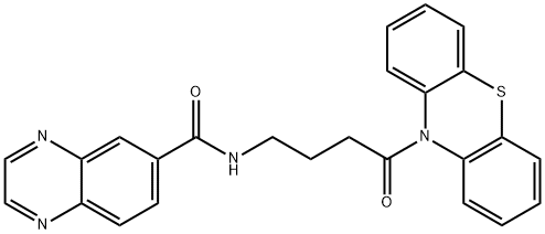 6-Quinoxalinecarboxamide,N-[4-oxo-4-(10H-phenothiazin-10-yl)butyl]-(9CI) Structure