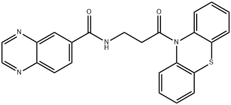 6-Quinoxalinecarboxamide,N-[3-oxo-3-(10H-phenothiazin-10-yl)propyl]-(9CI) Structure