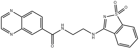 6-Quinoxalinecarboxamide,N-[2-[(1,1-dioxido-1,2-benzisothiazol-3-yl)amino]ethyl]-(9CI) Struktur