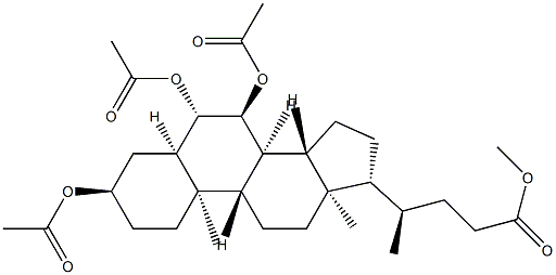 3α,6β,7α-Tris(acetyloxy)-5β-cholan-24-oic acid methyl ester Structure