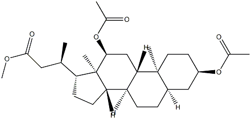 3α,12α-ビス(アセチルオキシ)-24-ノル-5β-コラン-23-酸メチル 化学構造式
