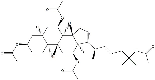 5β-コレスタン-3α,7α,12α,25-テトラオールテトラアセタート 化学構造式