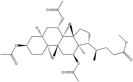 3α,7β,12α-トリアセトキシ-5β-コラン-24-酸メチル 化学構造式