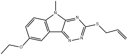 5H-1,2,4-Triazino[5,6-b]indole,8-ethoxy-5-methyl-3-(2-propenylthio)-(9CI) Structure