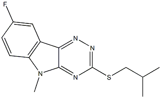 5H-1,2,4-Triazino[5,6-b]indole,8-fluoro-5-methyl-3-[(2-methylpropyl)thio]-(9CI) Struktur