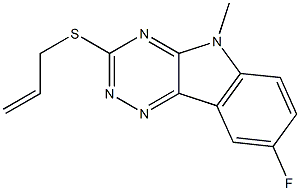 5H-1,2,4-Triazino[5,6-b]indole,8-fluoro-5-methyl-3-(2-propenylthio)-(9CI) Structure