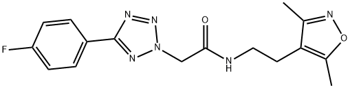 2H-Tetrazole-2-acetamide,N-[2-(3,5-dimethyl-4-isoxazolyl)ethyl]-5-(4-fluorophenyl)-(9CI) Structure