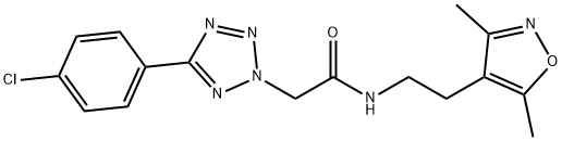 2H-Tetrazole-2-acetamide,5-(4-chlorophenyl)-N-[2-(3,5-dimethyl-4-isoxazolyl)ethyl]-(9CI) Struktur