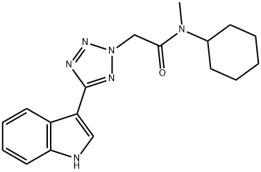 2H-Tetrazole-2-acetamide,N-cyclohexyl-5-(1H-indol-3-yl)-N-methyl-(9CI) Struktur