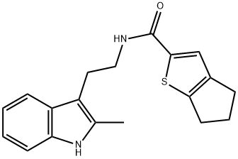 4H-Cyclopenta[b]thiophene-2-carboxamide,5,6-dihydro-N-[2-(2-methyl-1H-indol-3-yl)ethyl]-(9CI) 结构式